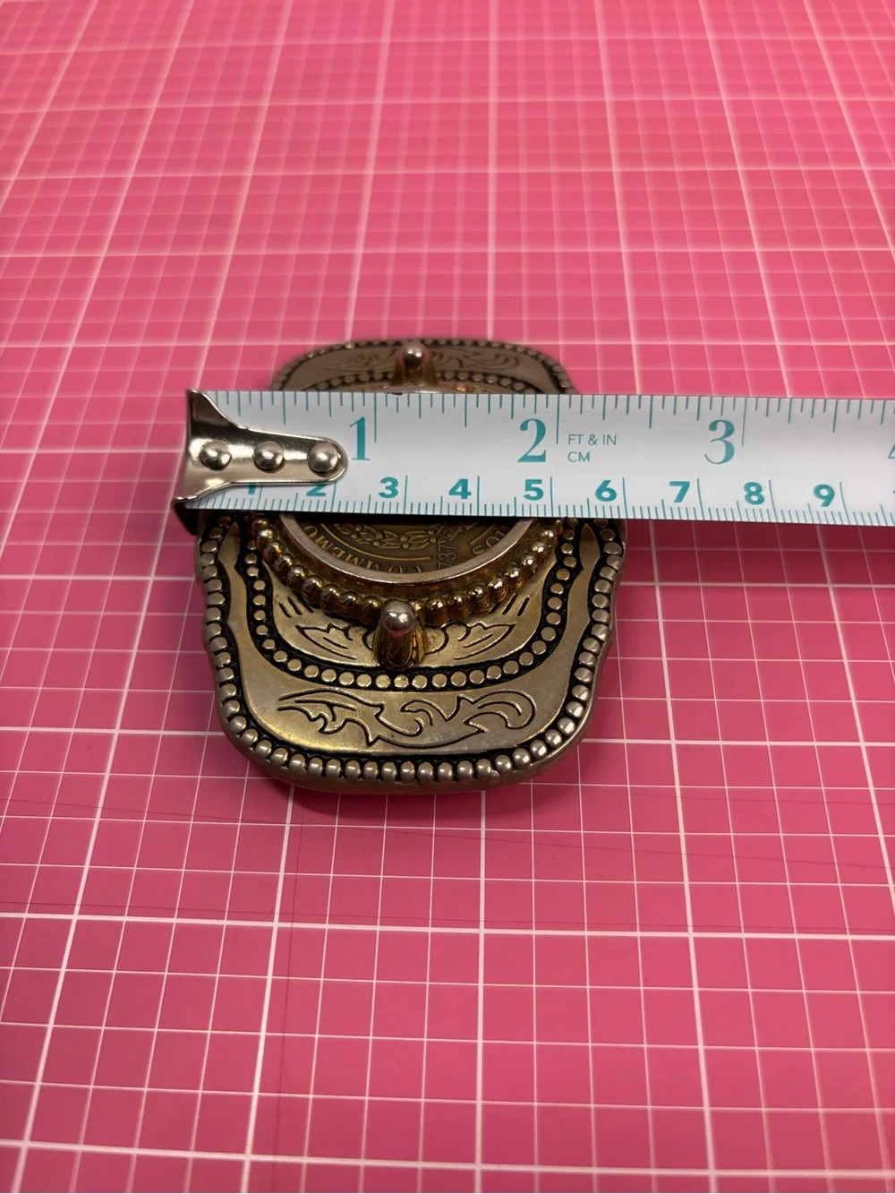 VTG Free Masons South Carolina Token Coin Belt Buckle 250 Anniversary 1737-1987